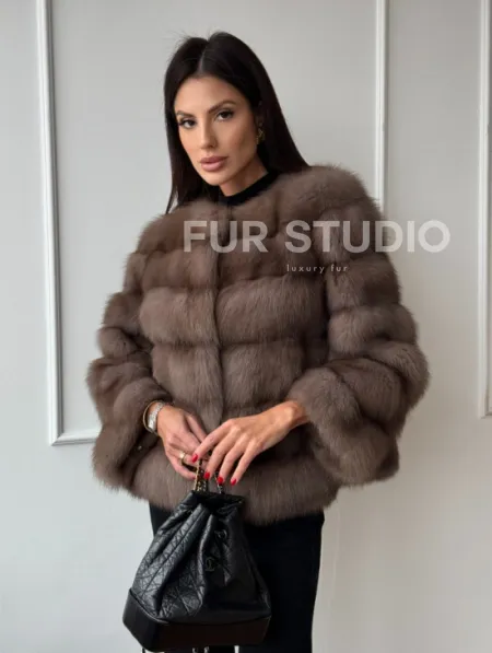 Шуба из меха куницы Truffle с воротником шанель - фото 5