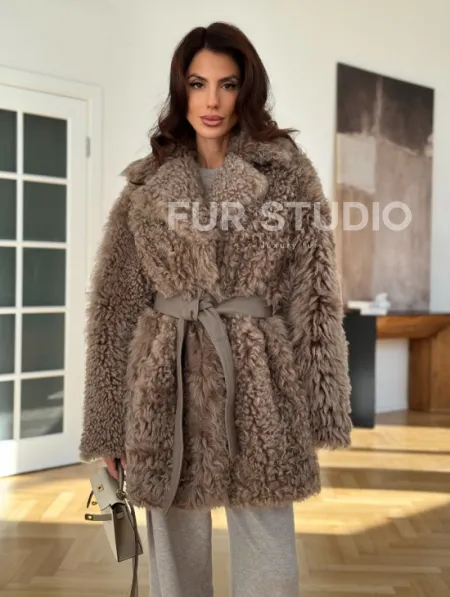 Двусторонняя шуба - дублёнка из меха испанского тиградо - фото 8