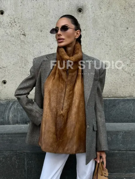 Меховая манишка из норки - фото 4