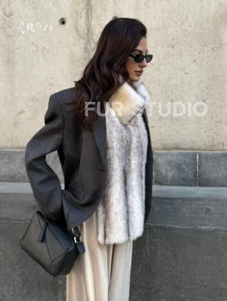 Женская манишка из норки крестовки - фото 6