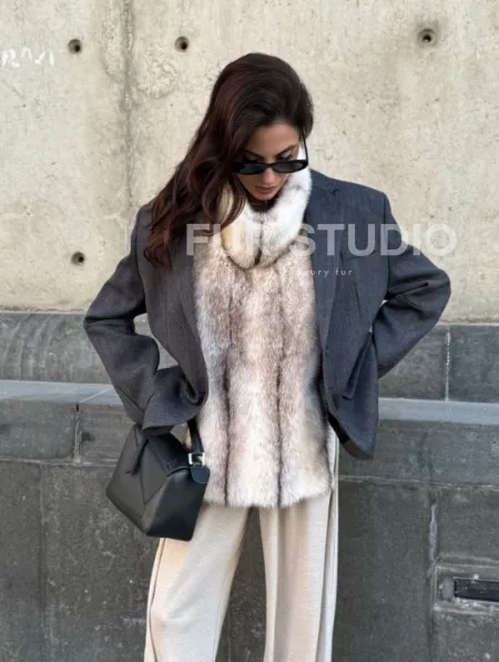 Женская манишка из норки крестовки - фото 10