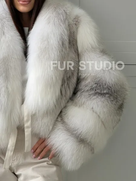 Шуба кроп-топ из лисы finnish cross fox - фото 2