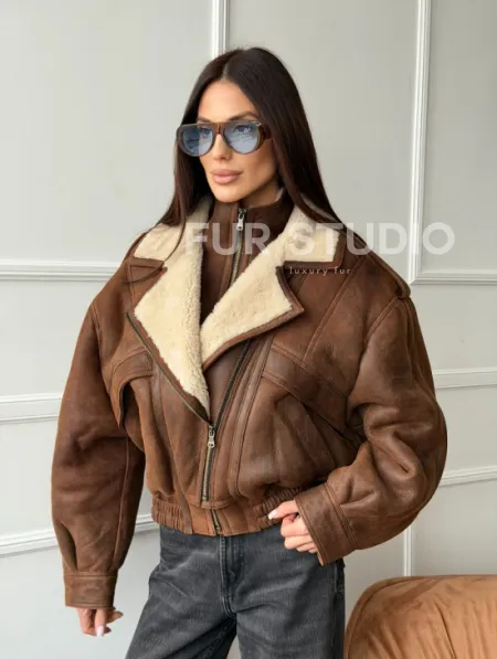 Молодежная куртка - дубленка из овчины - фото 10