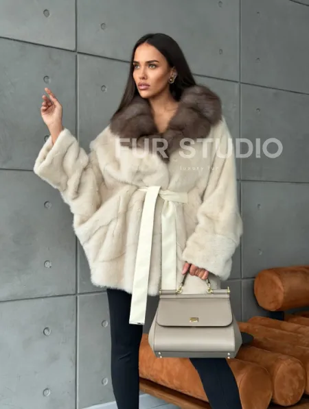 Норковая шуба - куртка с мехом куницы - фото 13