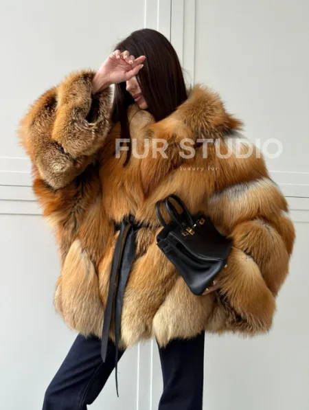 Шуба из лисы огневки - оверсайз - фото 14