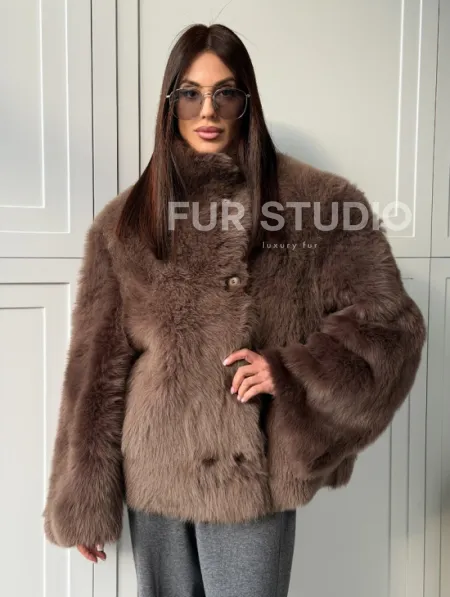 Дубленка из тосканы цвет taupe - фото 0