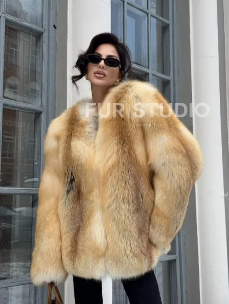 Шуба Premium из меха альпийской лисы - GOLDEN FOX - фото 13