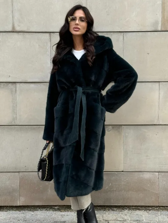 Шуба из аукционной норки NAFA с капюшоном - фото 10