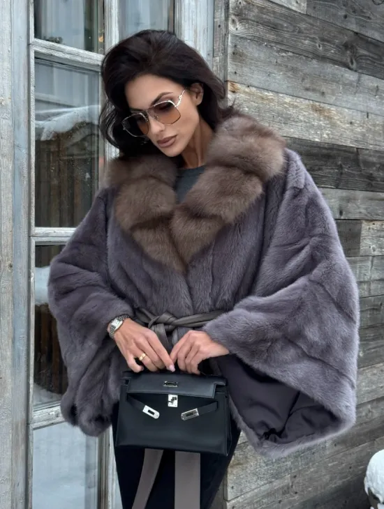 Меховое манто из норки 