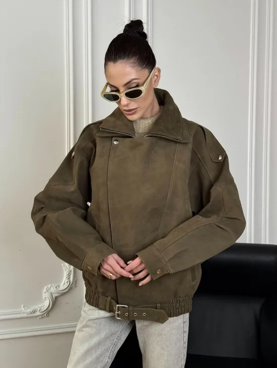 Популярная натуральная женская кожаная куртка-бомбер  