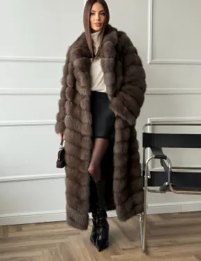 Длинная шуба из меха куницы Exclusive fur - фото 8