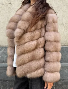 Шуба из куницы в цвете тор-тор - фото 2