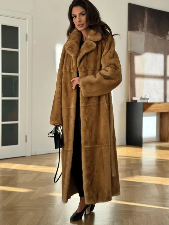 Золотая норковая шуба - фото 2