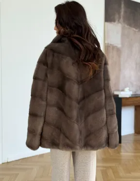 Шуба сasual art из меха норки lavender - фото 3