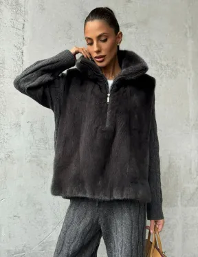 Меховая манишка из меха норки - фото 7