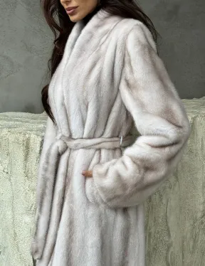 Светлая шуба из натуральной скандинавской норки - фото 3