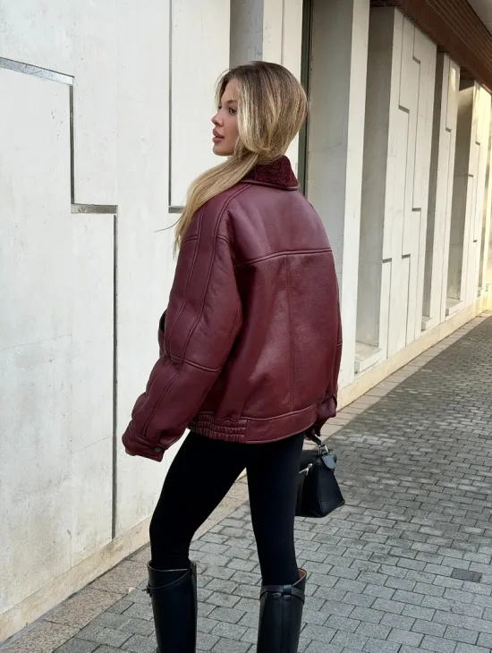 Дубленка женская зимняя - воротник шаль - фото 10