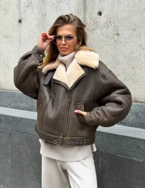 Дубленка - пилот женская - фото 12