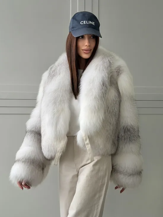 Шуба кроп-топ из лисы finnish cross fox - фото 8