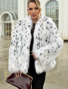 Шуба укороченная из арктической лисы под рысь - фото 6