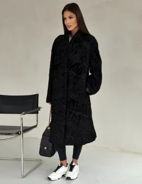 Черная шуба из каракуля - фото 6