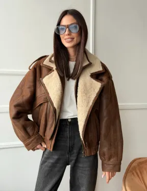 Молодежная куртка - дубленка из овчины - фото 9