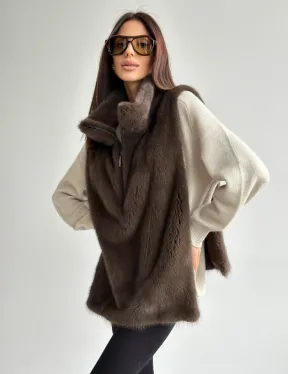 Женская меховая манишка - мех норка - фото 6