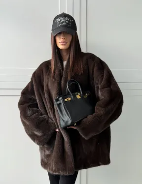 Куртка из норки с V - образным воротом - фото 16