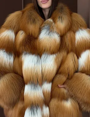 Короткая шуба из рыжей лисы - фото 2