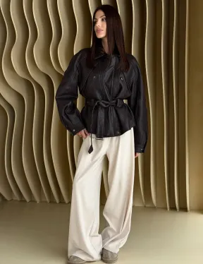 Коричневая кожаная куртка «Тренд - 2026» - фото 8