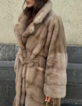 Шуба норковая - цвет пастель - фото 2