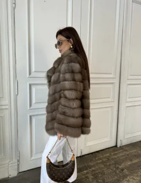 Шуба из куницы воротник английский - фото 9