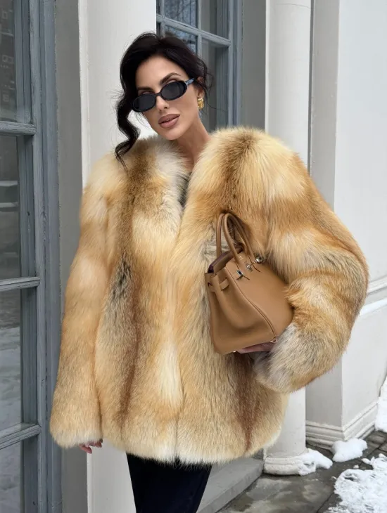 Шуба Premium из меха альпийской лисы - GOLDEN FOX - фото 11